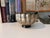 Vintage Mid Century Persian Chinoiserie Paper Mache and Brass Silver Leaf Floral Mortar and Pestle For Sale - Image 4 of 8
