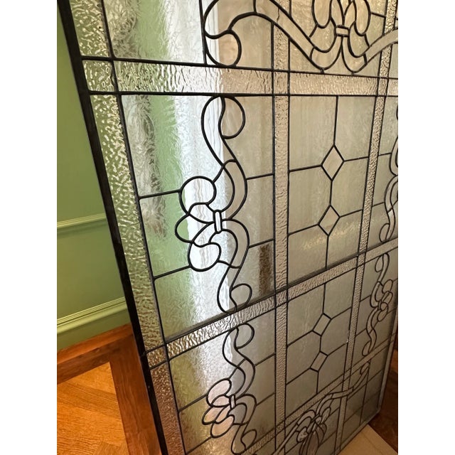 2000 - 2009 21st Century Traditional Leaded Glass Window 39.75 X 71 For Sale - Image 5 of 12