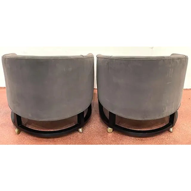 1970s Low Profile Barrel Back Club Chairs, Style of Harvey Probber - a Pair For Sale - Image 4 of 10