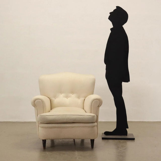 Vintage Fabric Armchair, 1950s For Sale - Image 10 of 10