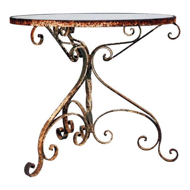 Antique Low Iron Garden Table For Sale