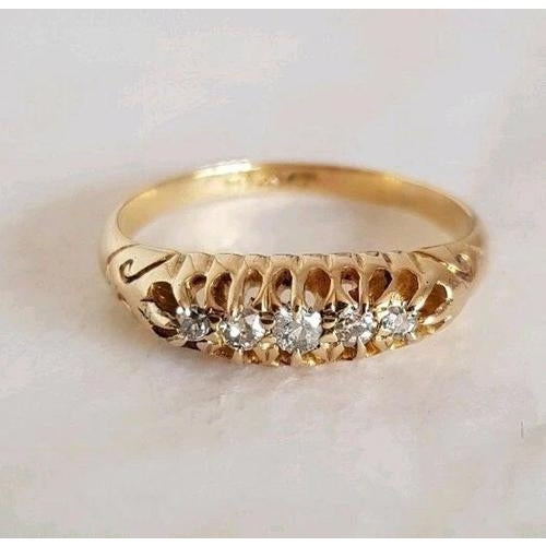 Antique Victorian 18ct Gold Cut Diamond Ring, Birmingham, 1894 For Sale - Image 6 of 14
