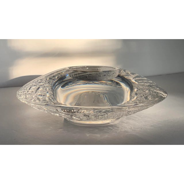 Pair of 1990s Orrefors Crystal Discus Votive Candle Holder | Chairish