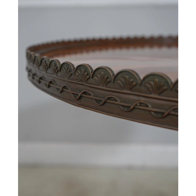 2010s Jonathan Charles Spiral Inlaid Brass Trim Lamp Table For Sale - Image 5 of 12