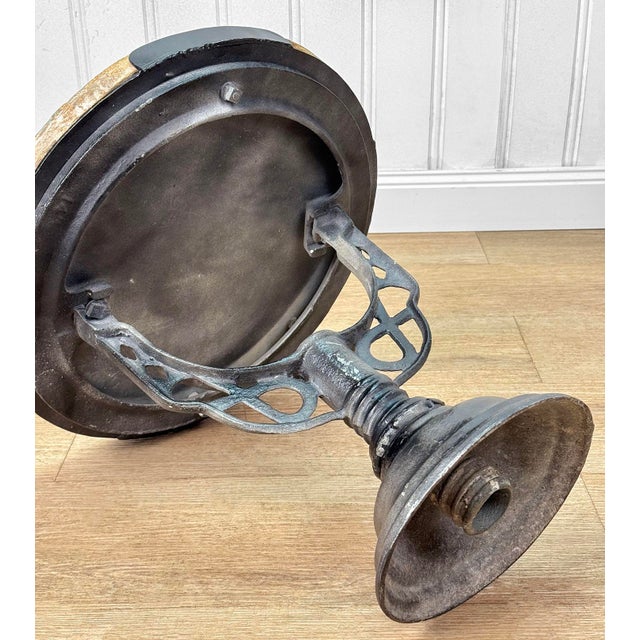 Antique Arts & Crafts Floral Birds of Paradise Glazed Round Garden Table For Sale - Image 10 of 10