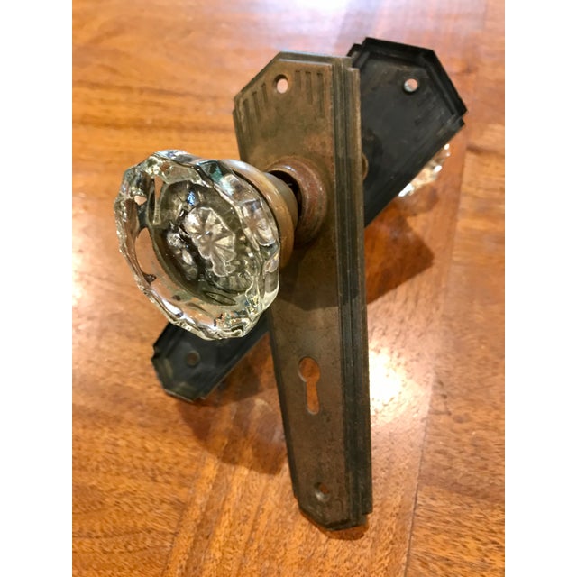 Vintage Art Deco Door Knobs and Backplates Set Chairish