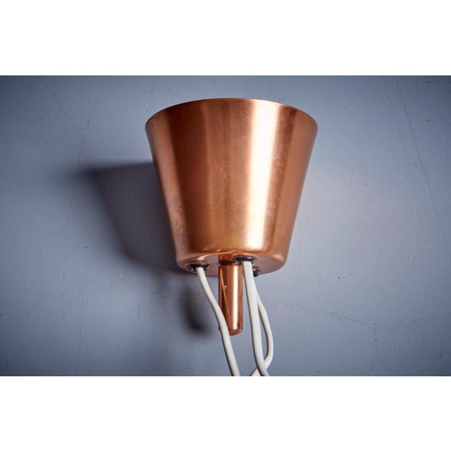 Danish Copper and Rosewood Caskade Pendant Lamp, 1950s For Sale - Image 10 of 13