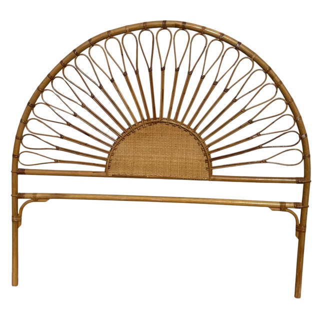 Wood Vintage Rattan Headboard, France, 1960s For Sale - Image 7 of 10