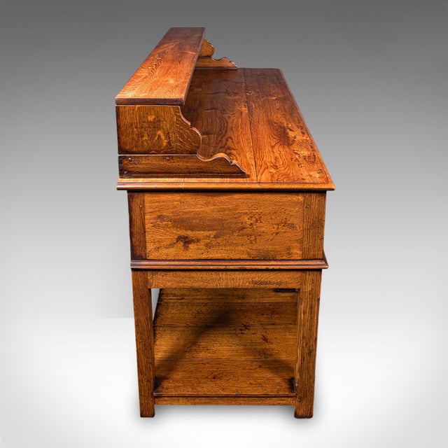 Victorian Vintage Suffolk Dresser Base, English, Oak, Victorian Revival, Kitchen Sideboard For Sale - Image 3 of 12