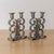 1930s Pair of French Pewter Scroll Candlesticks For Sale - Image 4 of 12