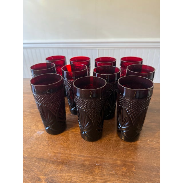 Mid 20th Century Cristal D’Arques Durand Ruby Red Tumblers - 11pcs For Sale - Image 5 of 12