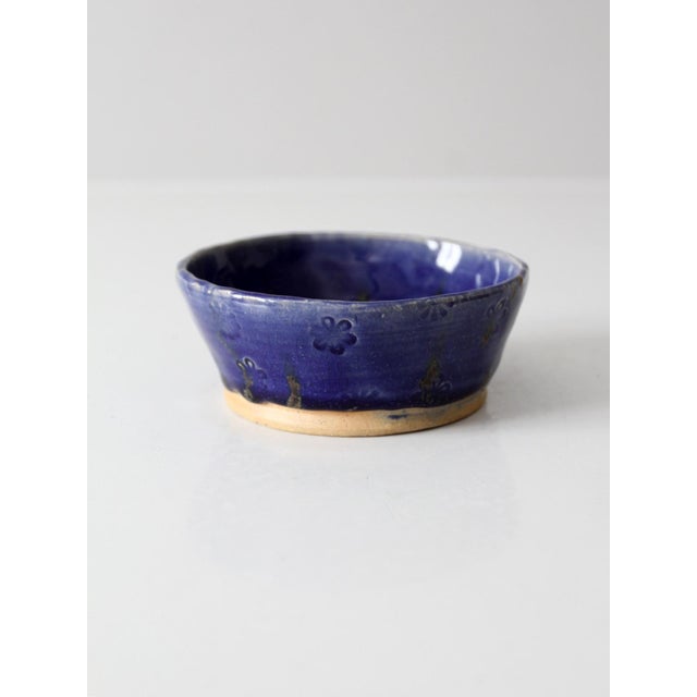 Vintage Studio Pottery Bowl With Stamped Floral Design For Sale - Image 6 of 11