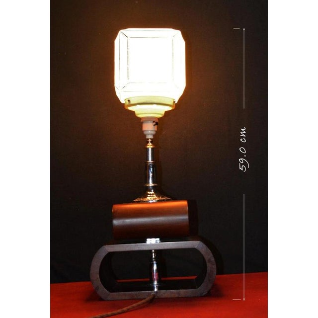 Mid-Century Modern Danish Wood and Glass Table Lamp, 1960s For Sale - Image 3 of 18
