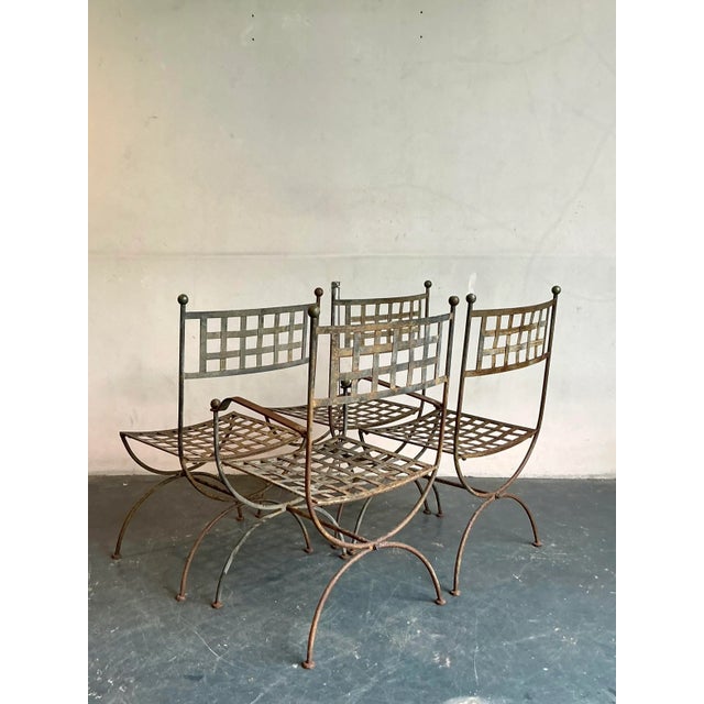 Metal Vintage Boho Wrought Iron Dining Chairs After Maurizio Tempestini for Salterini - Set of 4 For Sale - Image 7 of 7