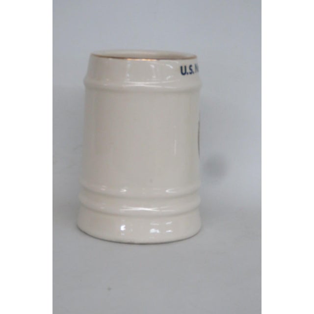 Us Naval Academy Ceramic Beer Stein Large Mug With Gold Rim Made in Usa 4827b For Sale - Image 10 of 13