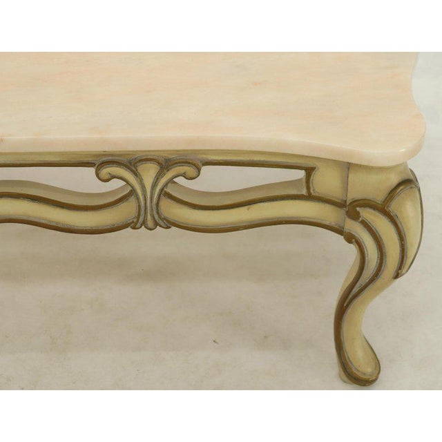 Marble to Pierced Carving Country French Provincial Coffee Table Cabriole Legs Chairish