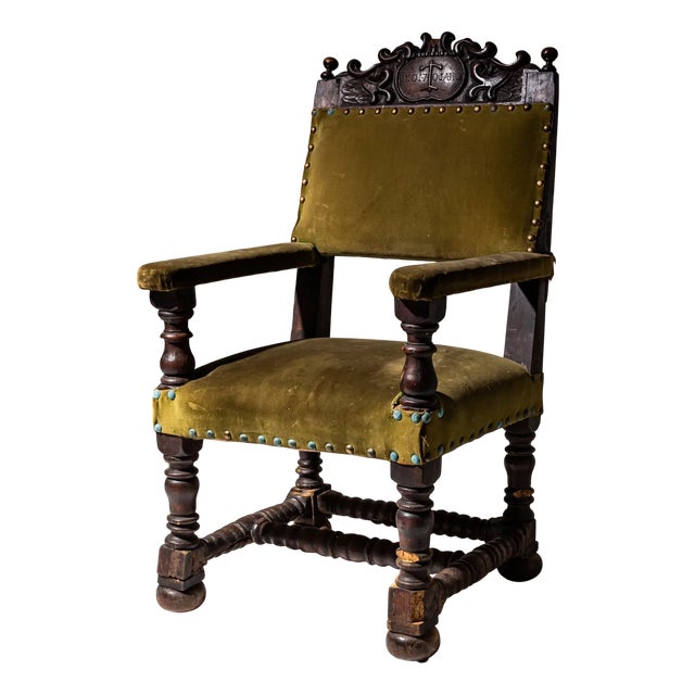 Early Baroque Armchair, 1701 For Sale