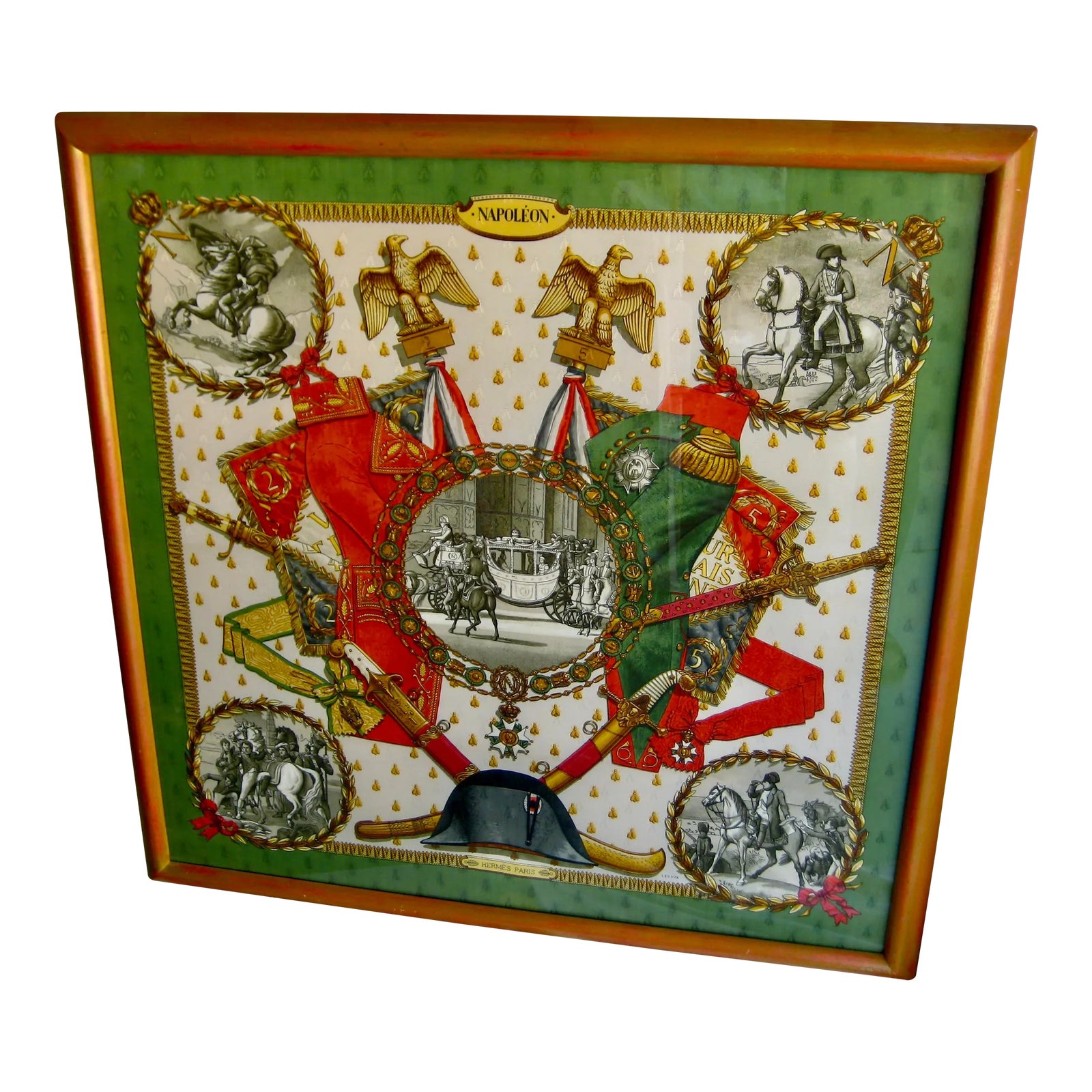 1960s Napoleon Hermes Scarf Philippe Ledoux Frame | Chairish
