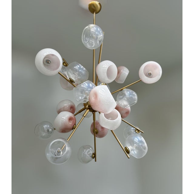 Not Yet Made - Made To Order 21st Century Opaline and Ombre Blush Murano Glass Sputnik Chandelier by Fabio LTD For Sale - Image 5 of 11