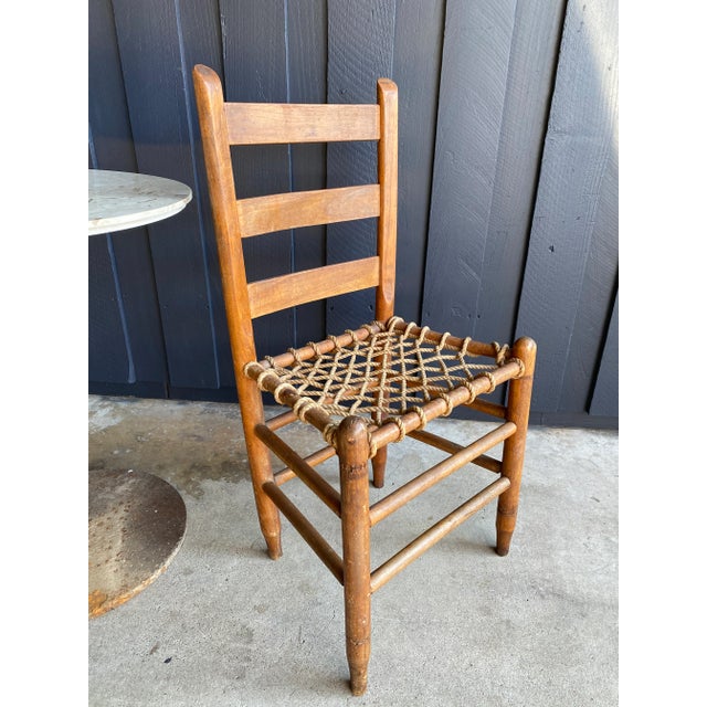 Late 19th C. Organic Modern Wabi Sabi Folk Primitive Rope Seat Chair For Sale - Image 11 of 13