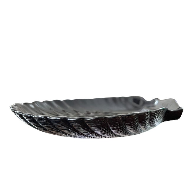 Set of 12 Vintage Arcoroc France "Coquillage" Black Glass Shell Dishes, Circa 1960s For Sale - Image 10 of 13