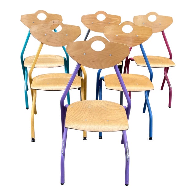 Vintage Danish Modern Style Dining Chairs - Set of 6 For Sale