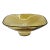 Vintage Pebbled Glass Bowl Large Decorative Pedestal Bubble Recycled Amber For Sale