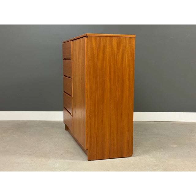 Mid-Century Modern 1970s Danish Modern Teak Armoire Dresser For Sale - Image 3 of 10