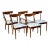 American of Martinsville "Dania Ii" or "Dania 2" Set of 5 Walnut & Rosewood Dining Chairs Designed by Merton Gershun For Sale