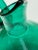 1950s Art Glass Pitcher: 1950s Mid Century Emerald / Teal Glass Crackle Vase or Pitcher - Medium Sized For Sale - Image 5 of 7