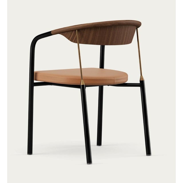 Contemporary Chairman Chair in Walnut with Upholstery in Silt by Henrik Tengler for One Collection For Sale - Image 3 of 15