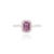 VR Jewels Art Deco Emerald-Cut Pink Sapphire & Diamond Halo Ring in 14k White Gold Size 5.5 For Sale - Image 4 of 16