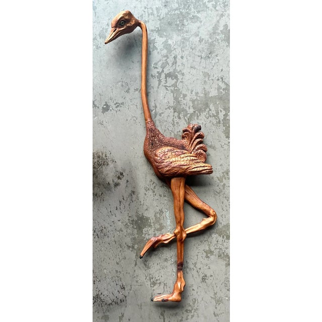 Vintage Boho Hand Carved Ostrich - A Pair For Sale - Image 4 of 9