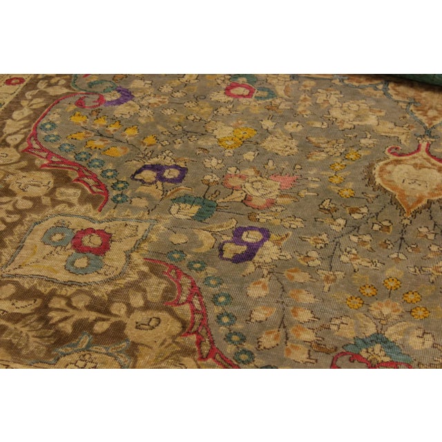 1980s Shabby Chic Vintage Distressed Gray/Brown Wool Rug - 9'9 X 12'10 For Sale - Image 4 of 8