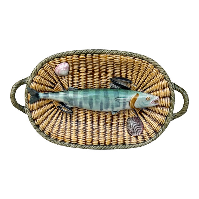 19th Century Majolica Palissy Wall Fish Platter Choisy Le Roi For Sale