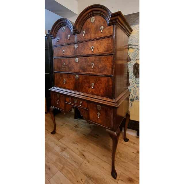 Wood William & Mary Domed Walnut Chest on Stand For Sale - Image 7 of 11