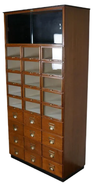 Large Vintage Dutch Oak Haberdashery Shop Cabinet, 1930s