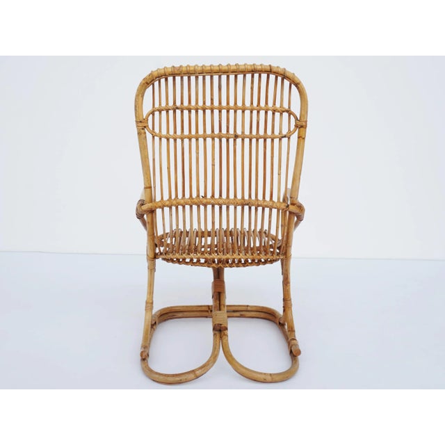 Italian Bamboo Lounge Chair by Tito Agnoli, 1960s, in Good conditions. Designed 1960 to 1969 This piece is attributed to...