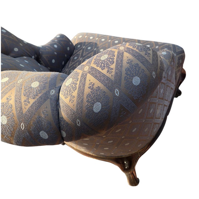 Marge Carson Boudoir Lounge Accent Chair French Tuffed Wingback Armchair Regency For Sale - Image 11 of 11