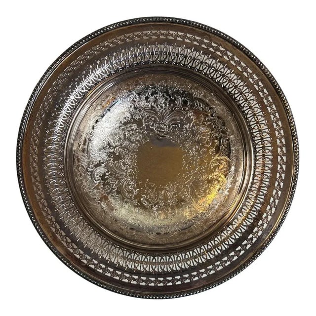 Barker Ellis Silver Plate Compote/ Fruit Bowl Pedestal Dish Made in England Just shy of 10” Round This maker’s mark was...