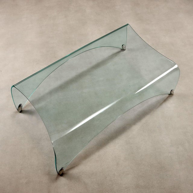 Glass Vintage Coffee Table in Glass by Massimo Iosa Ghini for Fiam, Italy, 1980s For Sale - Image 7 of 9