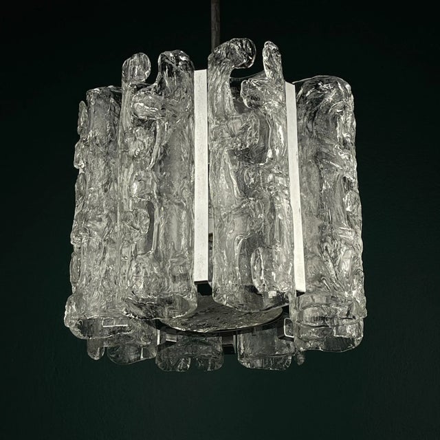 Vintage Ice Murano Glass Chandelier from AV Mazzega, Italy, 1970s For Sale - Image 14 of 18