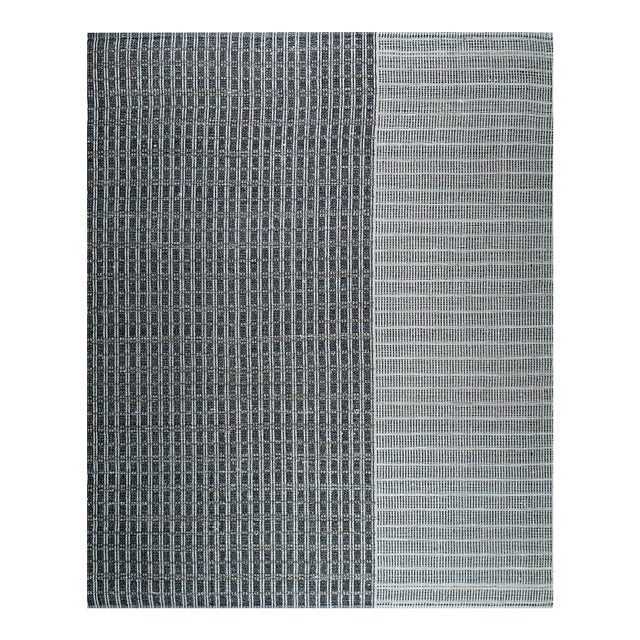 10x14 Lila Talia Gray Geometric Modern Flatweave Carpet Rug For Sale