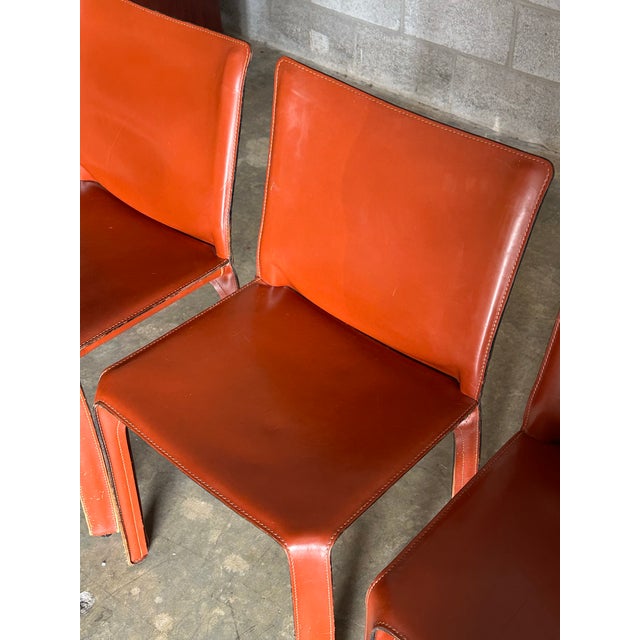 Animal Skin Vintage Mario Bellini for Cassina Cab Chairs, Model 412- Set of Four For Sale - Image 7 of 12