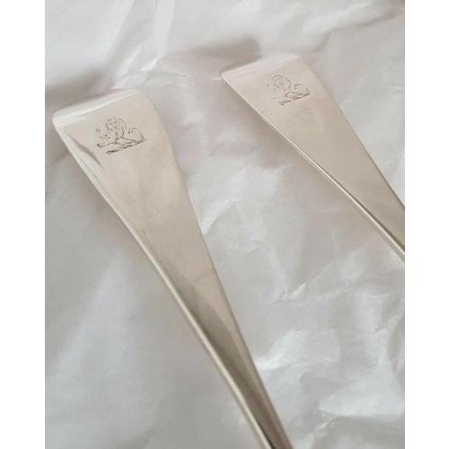 Metal Antique Victorian Sterling Silver English Pattern Spoons, London, 1859, Set of 4 For Sale - Image 7 of 14