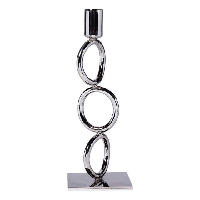 Circa Metal Taper Candle Holder, 11" For Sale