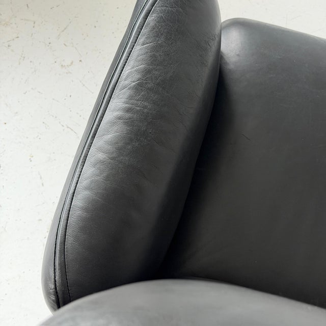 Black 1980s Executive Leather Office Chair Attributed to Otto Zapf for Knoll For Sale - Image 8 of 8