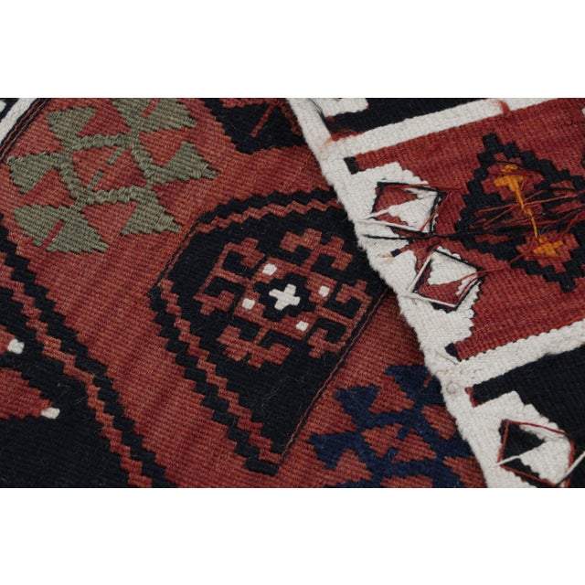 Textile Vintage Mid-Century Malatya Red and Off-White Wool Kilim Rug For Sale - Image 7 of 7