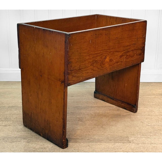Farmhouse Antique Farmhouse Pine Bread Dough Box Trough Stand - 24" For Sale - Image 3 of 12