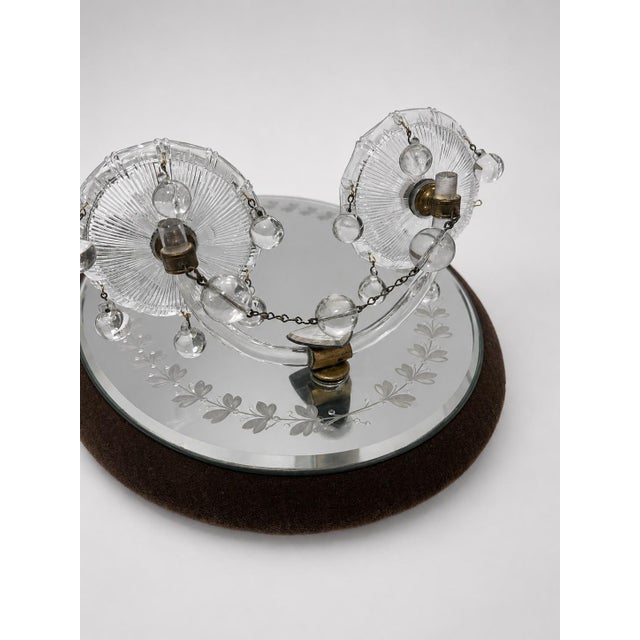 19th Century, James Green & Nephew 'Caduceus' Mirrored Crystal Oil Sconces For Sale - Image 4 of 9
